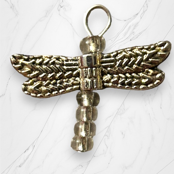 Hand Crafted Earrings Firefly Dangle Silver Pierced Long Wings - Picture 2 of 5